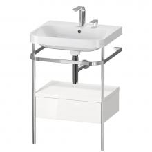 Duravit HP4840E2222 - Happy D.2 Plus C-Shaped Vanity Kit with Sink and Metal Console White