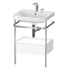 Duravit HP4840E3636 - Happy D.2 Plus C-Shaped Vanity Kit with Sink and Metal Console White