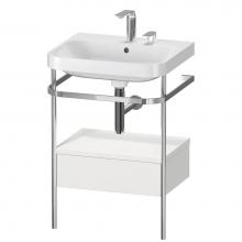 Duravit HP4840E3939 - Happy D.2 Plus C-Shaped Vanity Kit with Sink and Metal Console Nordic White