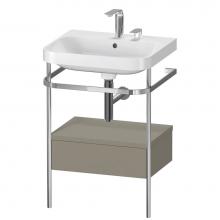 Duravit HP4840E9292 - Happy D.2 Plus C-Shaped Vanity Kit with Sink and Metal Console Stone Gray