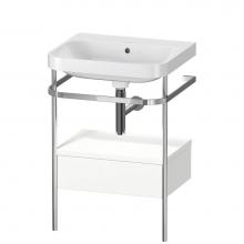 Duravit HP4840N3636 - Happy D.2 Plus C-Shaped Vanity Kit with Sink and Metal Console White