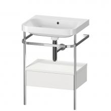 Duravit HP4840N3939 - Happy D.2 Plus C-Shaped Vanity Kit with Sink and Metal Console Nordic White