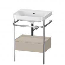 Duravit HP4840N6060 - Happy D.2 Plus C-Shaped Vanity Kit with Sink and Metal Console Taupe