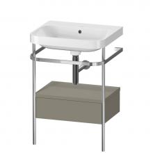 Duravit HP4840N9292 - Happy D.2 Plus C-Shaped Vanity Kit with Sink and Metal Console Stone Gray