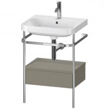 Duravit HP4840O9292 - Happy D.2 Plus C-Shaped Vanity Kit with Sink and Metal Console Stone Gray