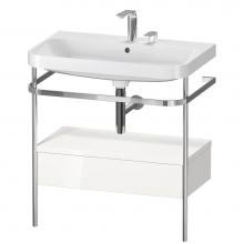 Duravit HP4842E2222 - Happy D.2 Plus C-Shaped Vanity Kit with Sink and Metal Console White