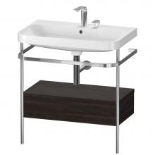 Duravit HP4842E6969 - Happy D.2 Plus C-Shaped Vanity Kit with Sink and Metal Console Walnut Brushed