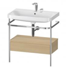 Duravit HP4842E7171 - Happy D.2 Plus C-Shaped Vanity Kit with Sink and Metal Console Mediterranean Oak