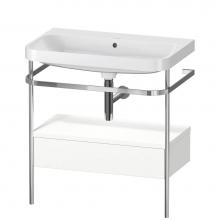 Duravit HP4842N3636 - Happy D.2 Plus C-Shaped Vanity Kit with Sink and Metal Console White