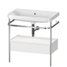 Duravit HP4842N3939 - Happy D.2 Plus C-Shaped Vanity Kit with Sink and Metal Console Nordic White