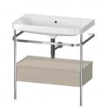 Duravit HP4842N6060 - Happy D.2 Plus C-Shaped Vanity Kit with Sink and Metal Console Taupe