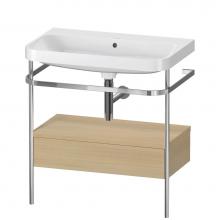 Duravit HP4842N7171 - Happy D.2 Plus C-Shaped Vanity Kit with Sink and Metal Console Mediterranean Oak