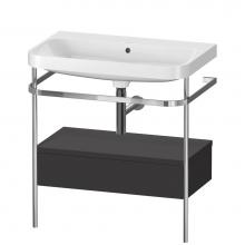 Duravit HP4842N8080 - Happy D.2 Plus C-Shaped Vanity Kit with Sink and Metal Console Graphite