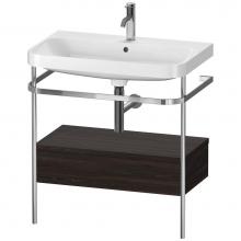 Duravit HP4842O6969 - Happy D.2 Plus C-Shaped Vanity Kit with Sink and Metal Console Walnut Brushed