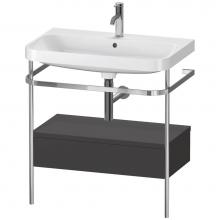 Duravit HP4842O8080 - Happy D.2 Plus C-Shaped Vanity Kit with Sink and Metal Console Graphite