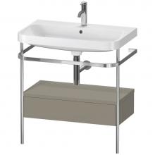 Duravit HP4842O9292 - Happy D.2 Plus C-Shaped Vanity Kit with Sink and Metal Console Stone Gray