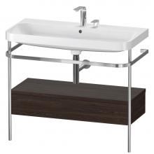 Duravit HP4843E6969 - Happy D.2 Plus C-Shaped Vanity Kit with Sink and Metal Console Walnut Brushed