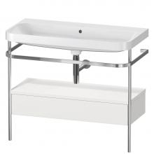 Duravit HP4843N3939 - Happy D.2 Plus C-Shaped Vanity Kit with Sink and Metal Console Nordic White