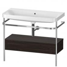 Duravit HP4843N6969 - Happy D.2 Plus C-Shaped Vanity Kit with Sink and Metal Console Walnut Brushed