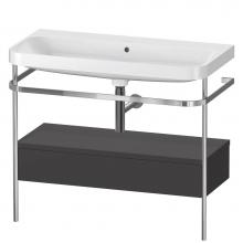 Duravit HP4843N8080 - Happy D.2 Plus C-Shaped Vanity Kit with Sink and Metal Console Graphite