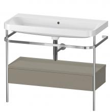 Duravit HP4843N9292 - Happy D.2 Plus C-Shaped Vanity Kit with Sink and Metal Console Stone Gray