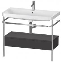 Duravit HP4843O8080 - Happy D.2 Plus C-Shaped Vanity Kit with Sink and Metal Console Graphite