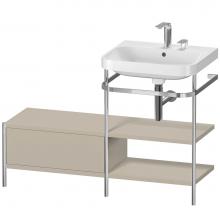 Duravit HP4845E6060 - Happy D.2 Plus C-Shaped Vanity Kit with Sink and Metal Console Taupe