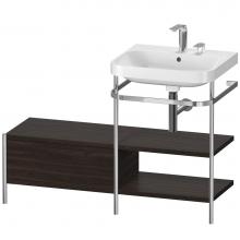 Duravit HP4845E6969 - Happy D.2 Plus C-Shaped Vanity Kit with Sink and Metal Console Walnut Brushed