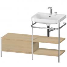 Duravit HP4845E7171 - Happy D.2 Plus C-Shaped Vanity Kit with Sink and Metal Console Mediterranean Oak