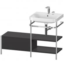 Duravit HP4845E8080 - Happy D.2 Plus C-Shaped Vanity Kit with Sink and Metal Console Graphite