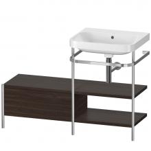 Duravit HP4845N6969 - Happy D.2 Plus C-Shaped Vanity Kit with Sink and Metal Console Walnut Brushed