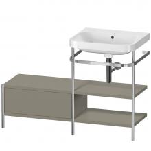 Duravit HP4845N9292 - Happy D.2 Plus C-Shaped Vanity Kit with Sink and Metal Console Stone Gray