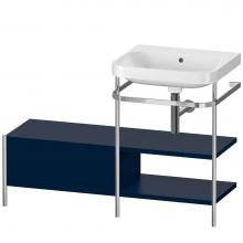 Duravit HP4845N9898 - Happy D.2 Plus C-Shaped Vanity Kit with Sink and Metal Console Midnight Blue