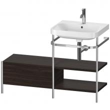 Duravit HP4845O6969 - Happy D.2 Plus C-Shaped Vanity Kit with Sink and Metal Console Walnut Brushed