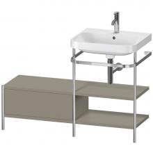 Duravit HP4845O9292 - Happy D.2 Plus C-Shaped Vanity Kit with Sink and Metal Console Stone Gray