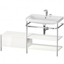 Duravit HP4847E2222 - Happy D.2 Plus C-Shaped Vanity Kit with Sink and Metal Console White