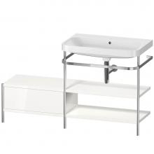 Duravit HP4847N2222 - Happy D.2 Plus C-Shaped Vanity Kit with Sink and Metal Console White