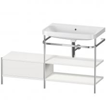 Duravit HP4847N3939 - Happy D.2 Plus C-Shaped Vanity Kit with Sink and Metal Console Nordic White