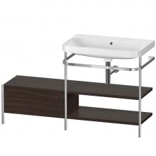 Duravit HP4847N6969 - Happy D.2 Plus C-Shaped Vanity Kit with Sink and Metal Console Walnut Brushed