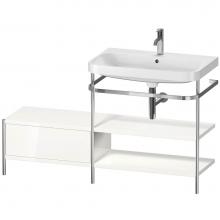 Duravit HP4847O2222 - Happy D.2 Plus C-Shaped Vanity Kit with Sink and Metal Console White