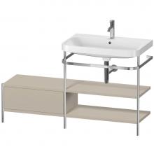 Duravit HP4847O6060 - Happy D.2 Plus C-Shaped Vanity Kit with Sink and Metal Console Taupe