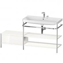 Duravit HP4848E2222 - Happy D.2 Plus C-Shaped Vanity Kit with Sink and Metal Console White