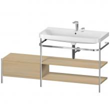 Duravit HP4848E7171 - Happy D.2 Plus C-Shaped Vanity Kit with Sink and Metal Console Mediterranean Oak