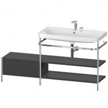 Duravit HP4848E8080 - Happy D.2 Plus C-Shaped Vanity Kit with Sink and Metal Console Graphite