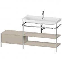 Duravit HP4848O6060 - Happy D.2 Plus C-Shaped Vanity Kit with Sink and Metal Console Taupe