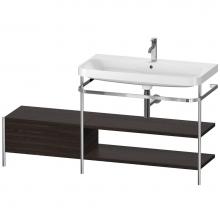 Duravit HP4848O6969 - Happy D.2 Plus C-Shaped Vanity Kit with Sink and Metal Console Walnut Brushed