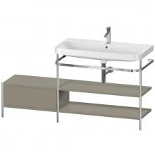 Duravit HP4848O9292 - Happy D.2 Plus C-Shaped Vanity Kit with Sink and Metal Console Stone Gray