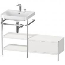 Duravit HP4850E3939 - Happy D.2 Plus C-Shaped Vanity Kit with Sink and Metal Console Nordic White