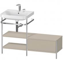 Duravit HP4850E6060 - Happy D.2 Plus C-Shaped Vanity Kit with Sink and Metal Console Taupe