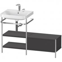 Duravit HP4850E8080 - Happy D.2 Plus C-Shaped Vanity Kit with Sink and Metal Console Graphite